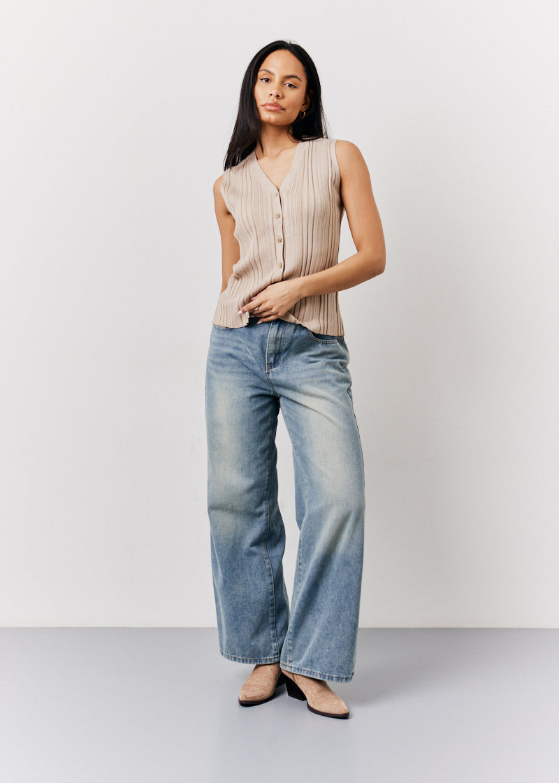 Oatmeal Knitted Waistcoat