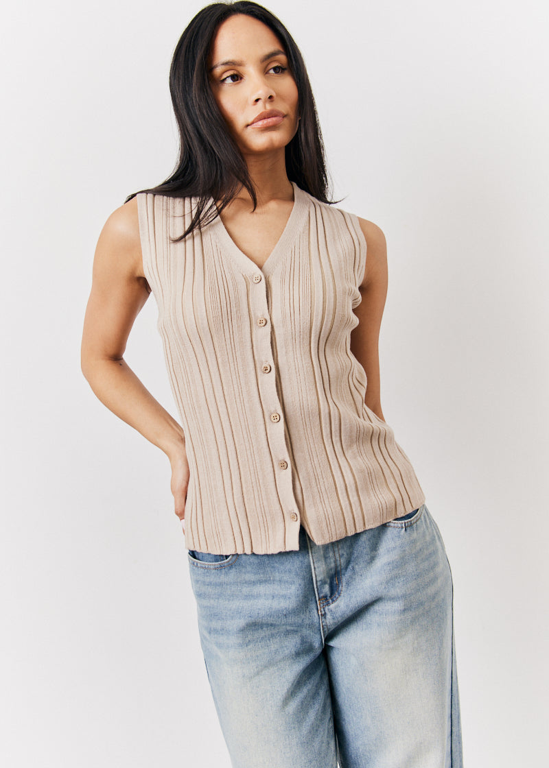 Oatmeal Knitted Waistcoat