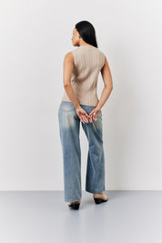 Oatmeal Knitted Waistcoat