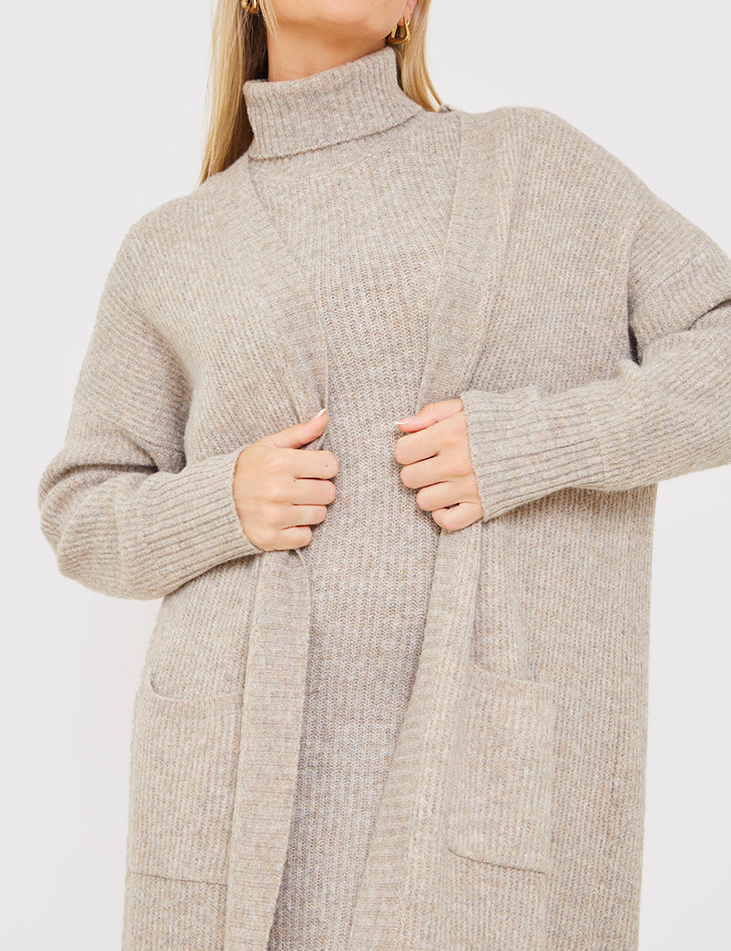 Recycled Knitted Co-Ord Maxi Cardigan