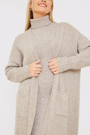 Recycled Knitted Co-Ord Maxi Cardigan