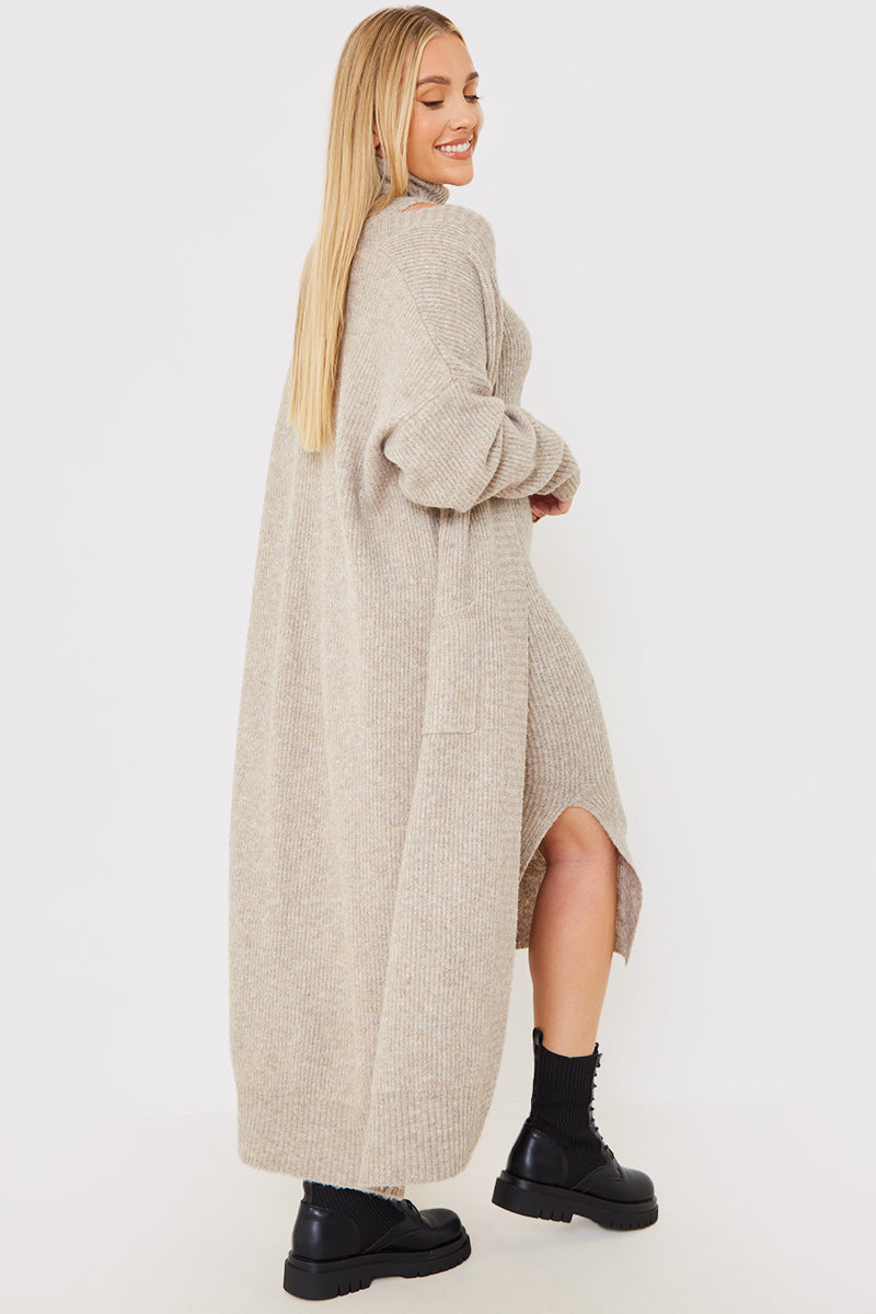 Recycled Knitted Co-Ord Maxi Cardigan