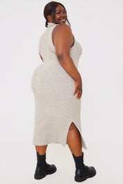 Recycled Roll Neck Midaxi Co Ord Knitted Dress