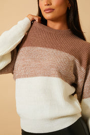 Tonal Crew Neck Knit Jumper