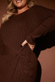 Knit Ribbed Belted Midaxi Dress