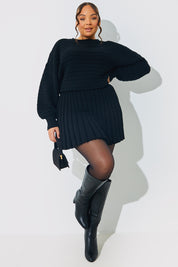 Pleated Knitted Dress
