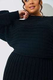Pleated Knitted Dress