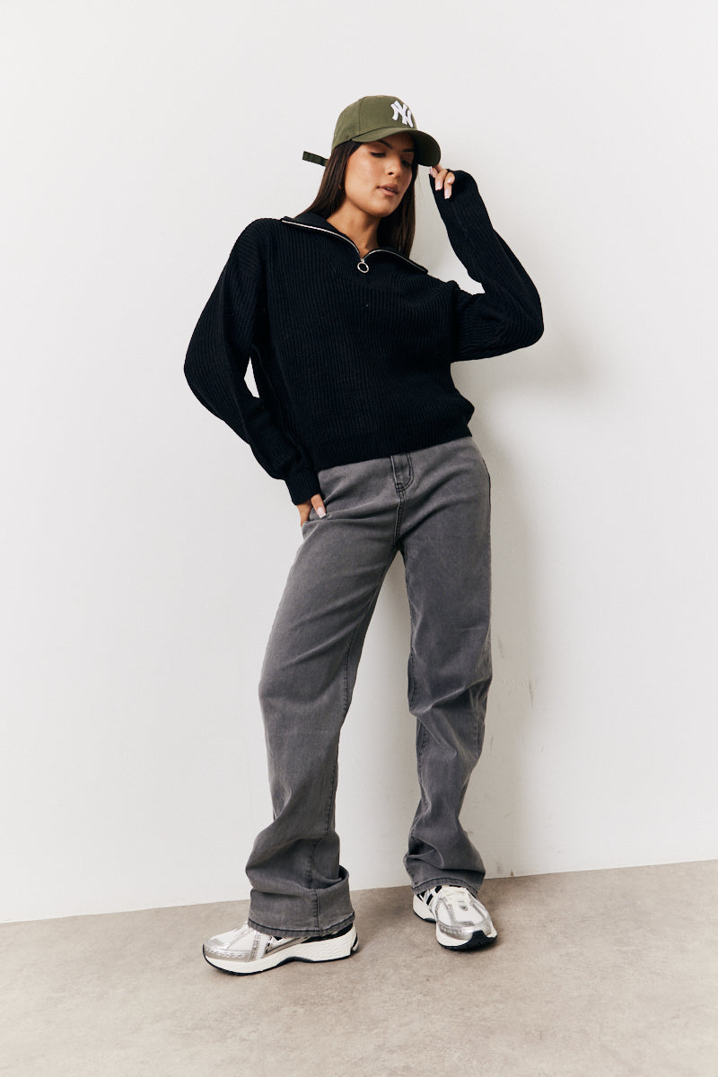 Quarter Zip Knitted Jumper