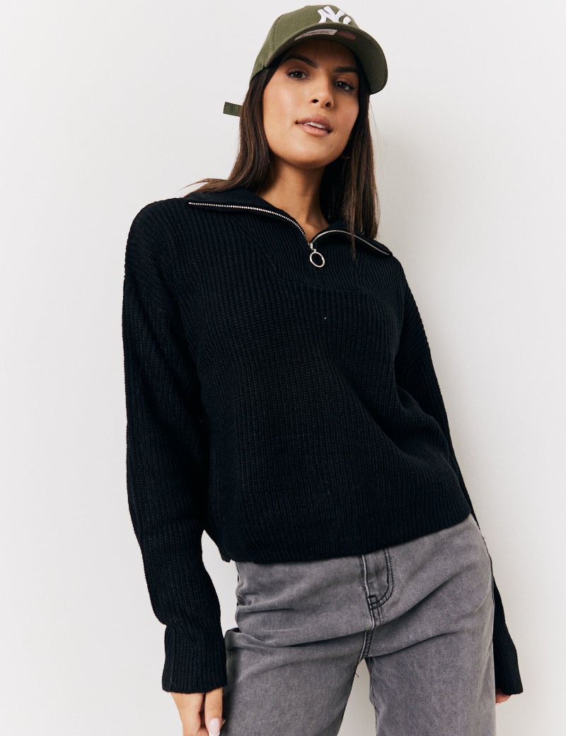 Quarter Zip Knitted Jumper