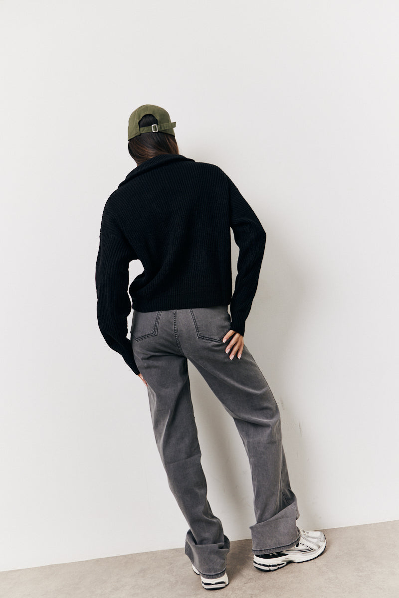 Quarter Zip Knitted Jumper