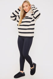 Recycled Stripe Knitted Hoodie