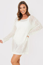 Crochet Knitted Mini Dress
