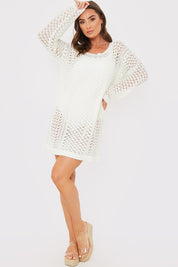 Crochet Knitted Mini Dress