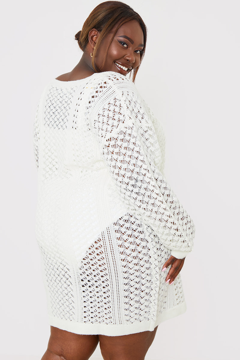 Crochet Knitted Mini Dress
