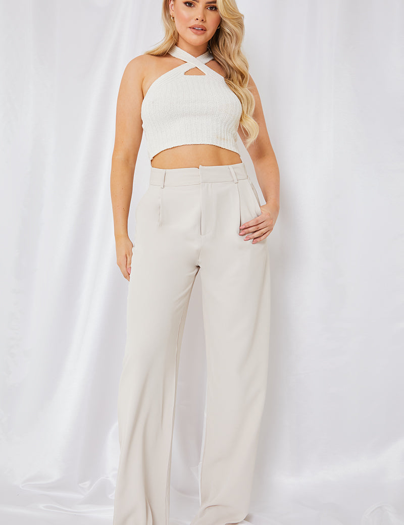 Ribbed Halter Neck Top