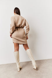 Black High Neck Knitted Jumper Dress