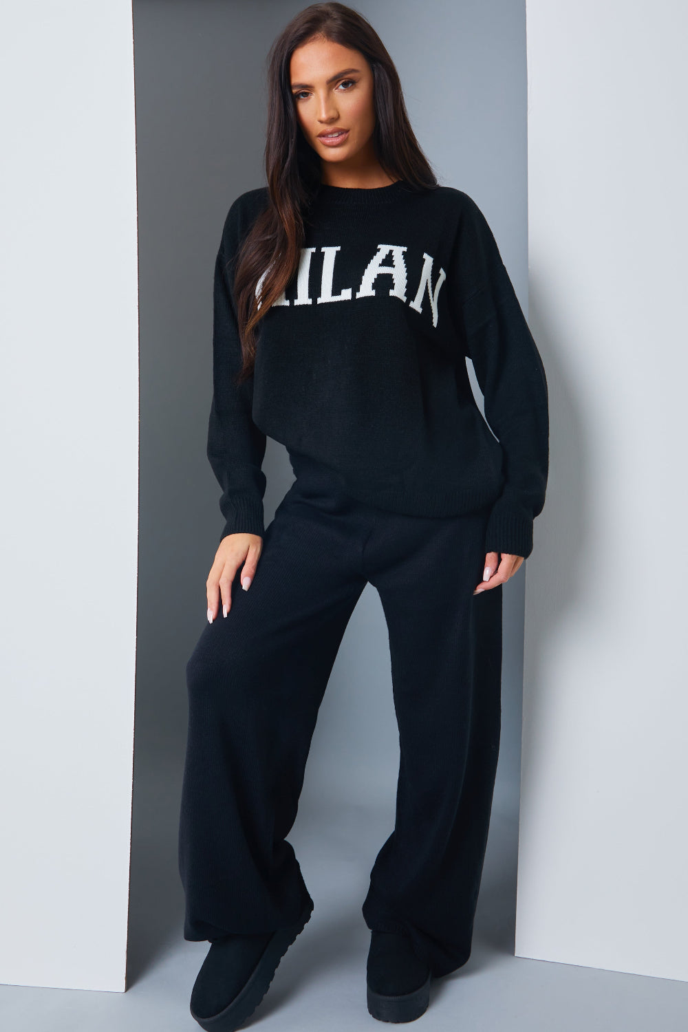 Knitted Wide Leg Trouers