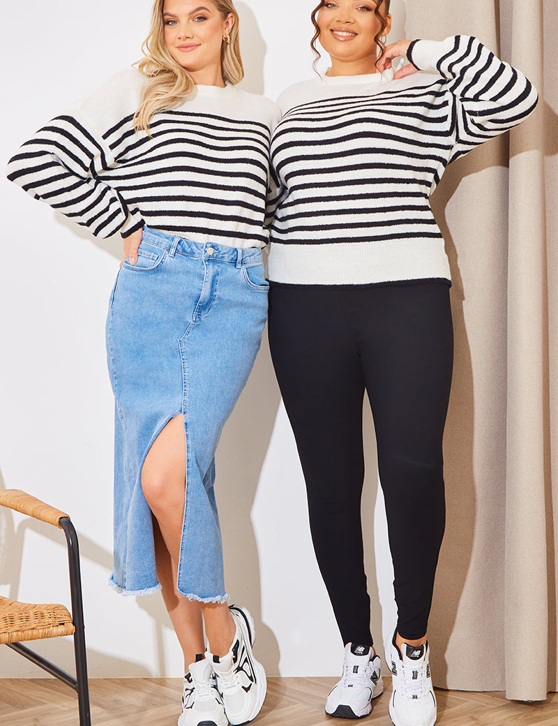Monochrome Knitted Stripe Jumper