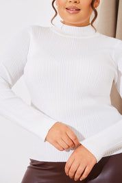 High Neck Variegated Rib Top