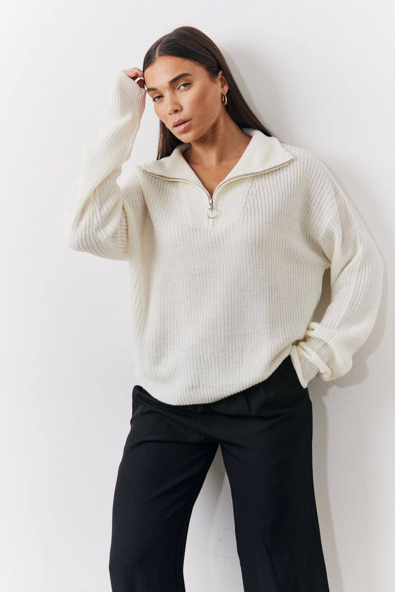 Quarter Zip Knitted Jumper