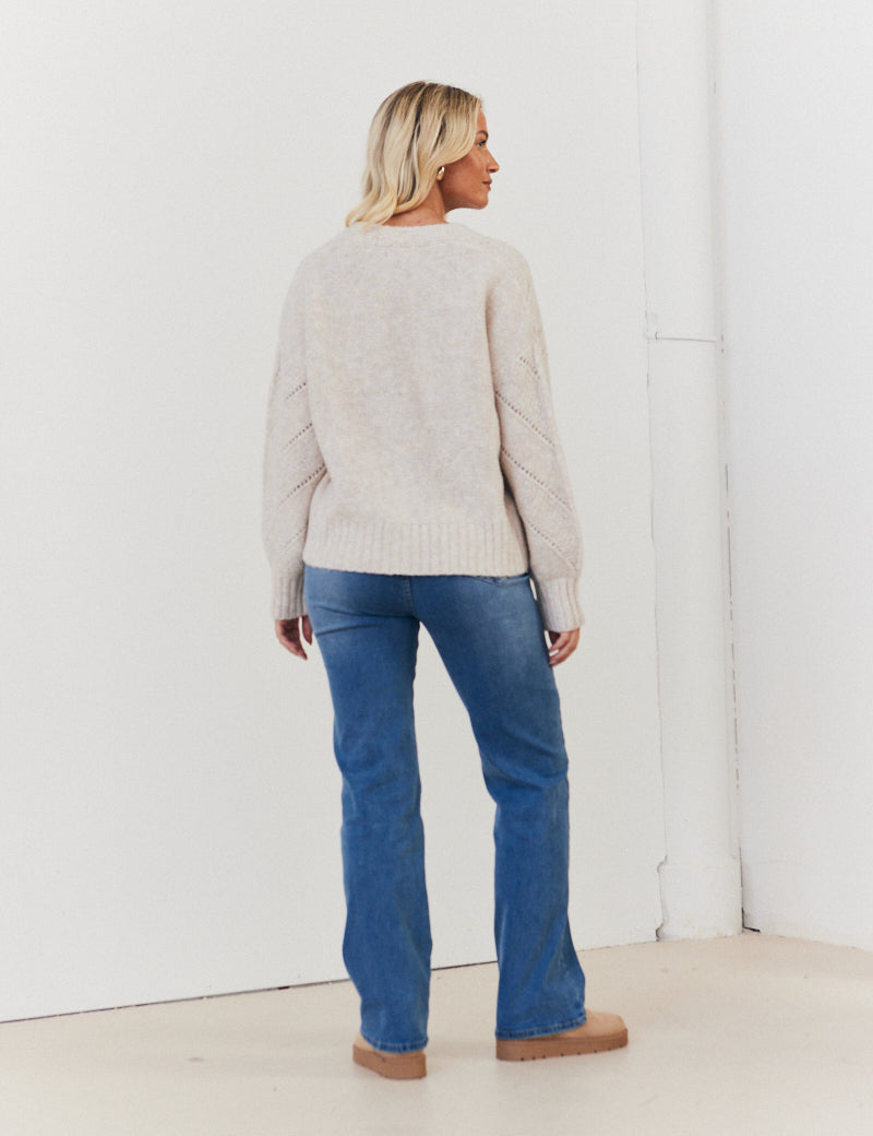 Recycled Fluffy Pointelle Cardi	