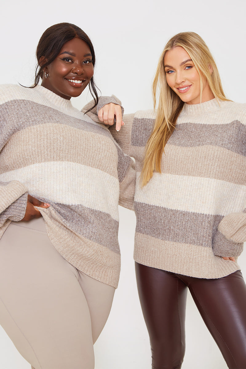 Stripe Striped Tonal Knitted Jumper