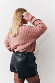Collared Rib Knit Top	