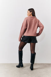 Collared Rib Knit Top	