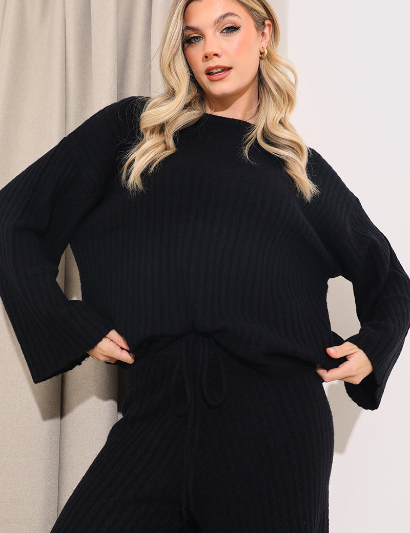 Wide Sleeve Knitted Co-Ord Jumper 