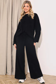 Ribbed Wide Leg Knitted Co-Ord Trouser