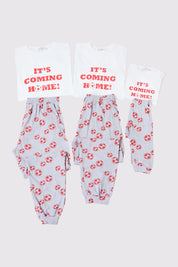 Mens WhiteItS Coming Home Short Sleeve Matching Family Pj Set