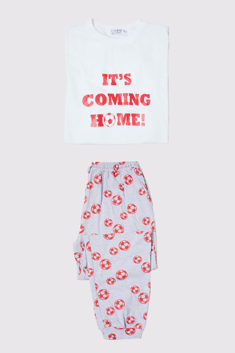 Mens WhiteItS Coming Home Short Sleeve Matching Family Pj Set
