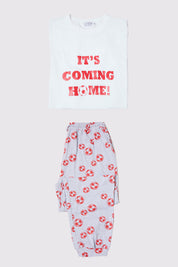 Mens WhiteItS Coming Home Short Sleeve Matching Family Pj Set