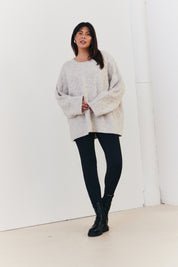 Recycled Interest Yarn Crew Neck Knit Jumper