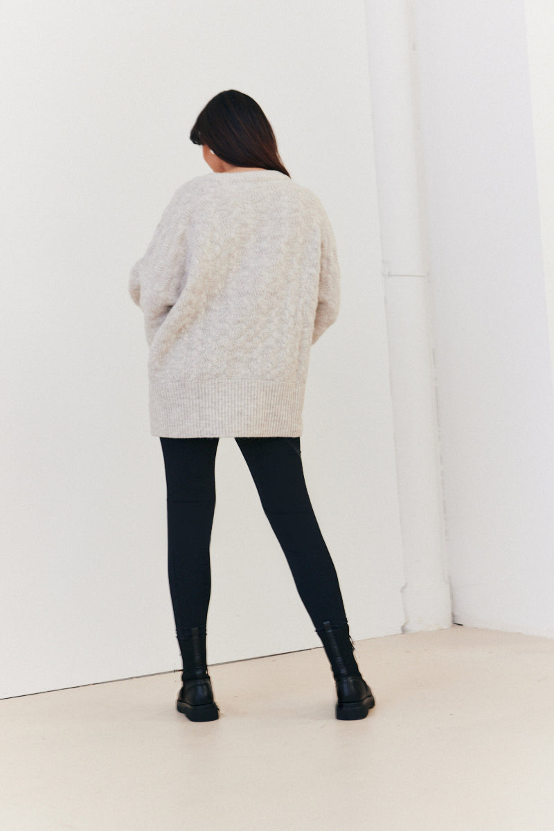 Recycled Interest Yarn Crew Neck Knit Jumper
