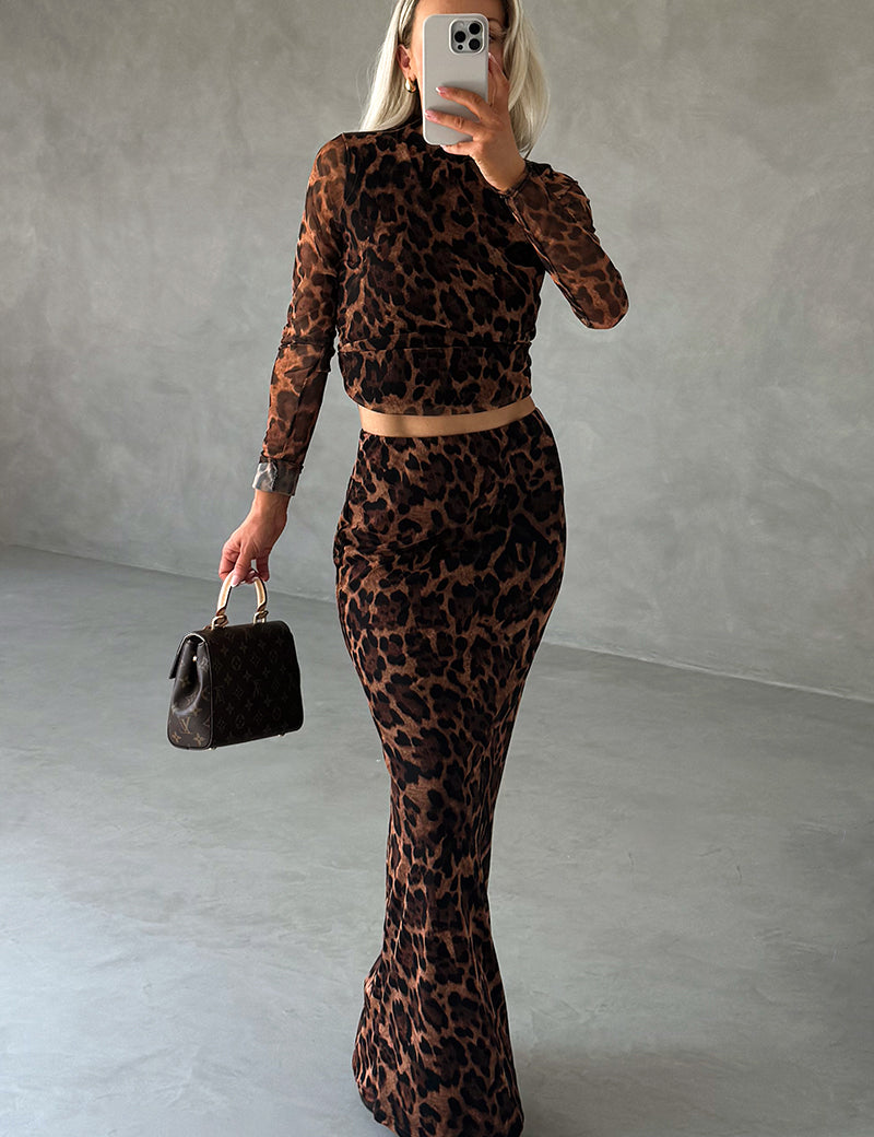 Mesh Leopard Top