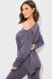 Off The Shoulder Long Sleeve T Shirt And Legging Set
