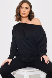 Off The Shoulder Long Sleeve T Shirt And Legging Set