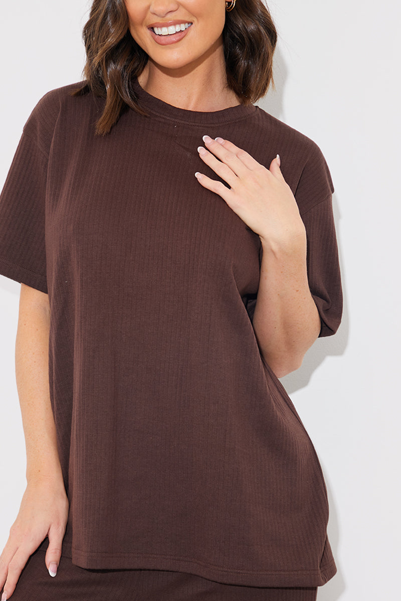 Short Sleeve T Shirt And Flare Leg Trouser Set
