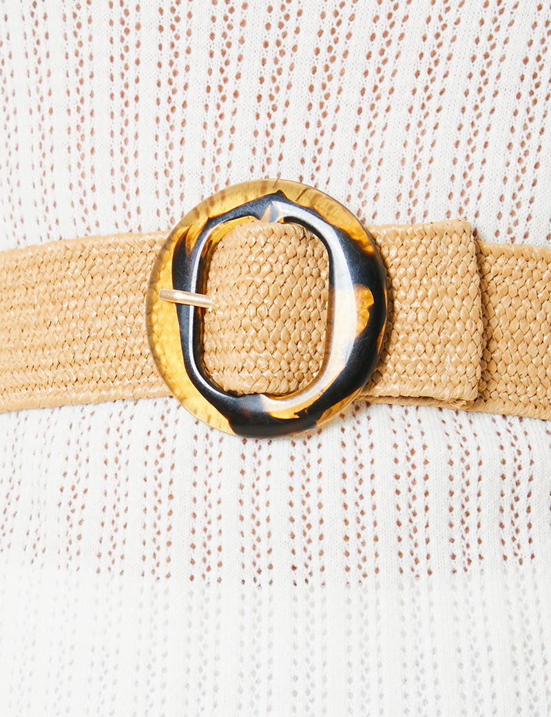 Woven Belt With Gold Buckle
