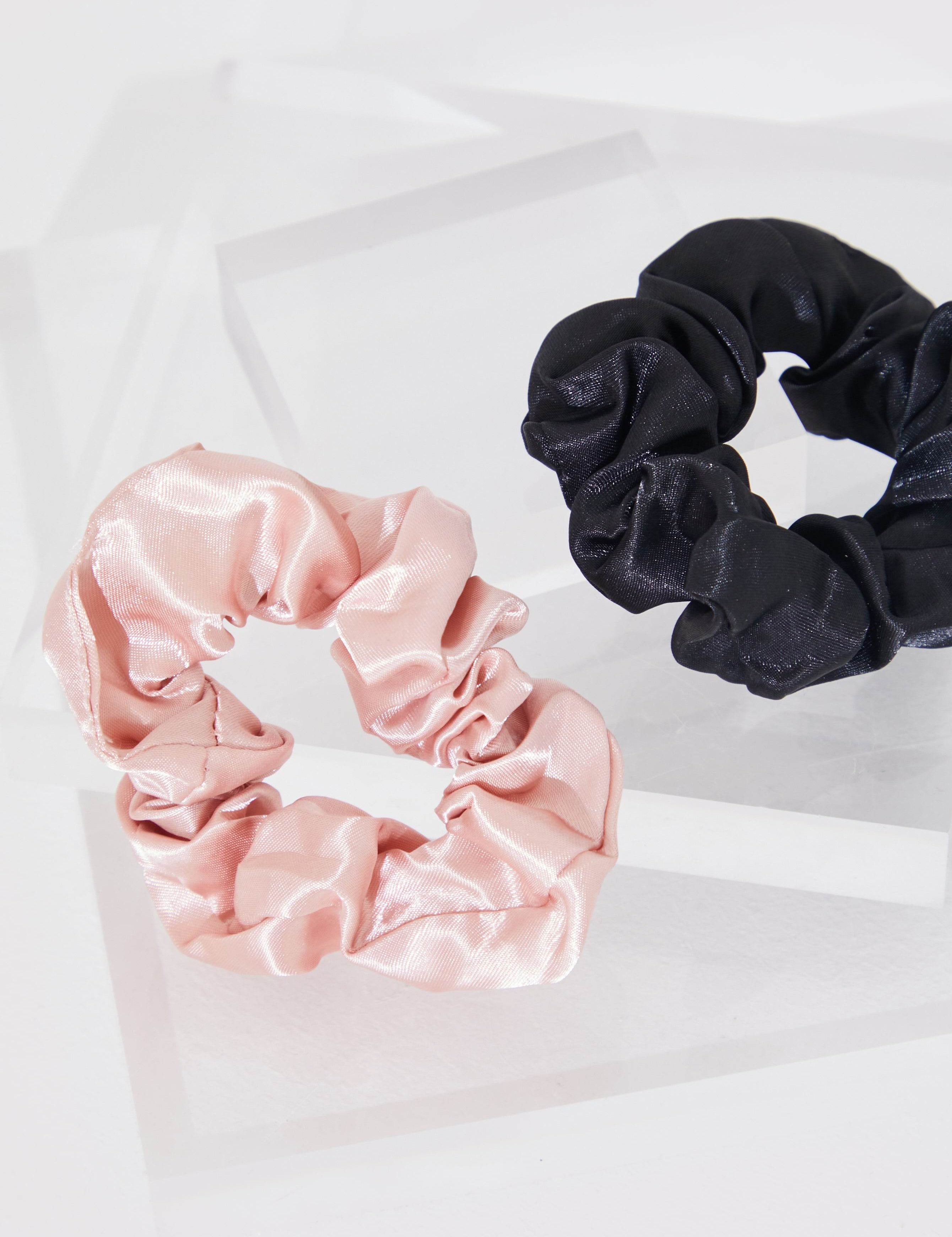 2Pk Satin Scrunchies - InTheStyle