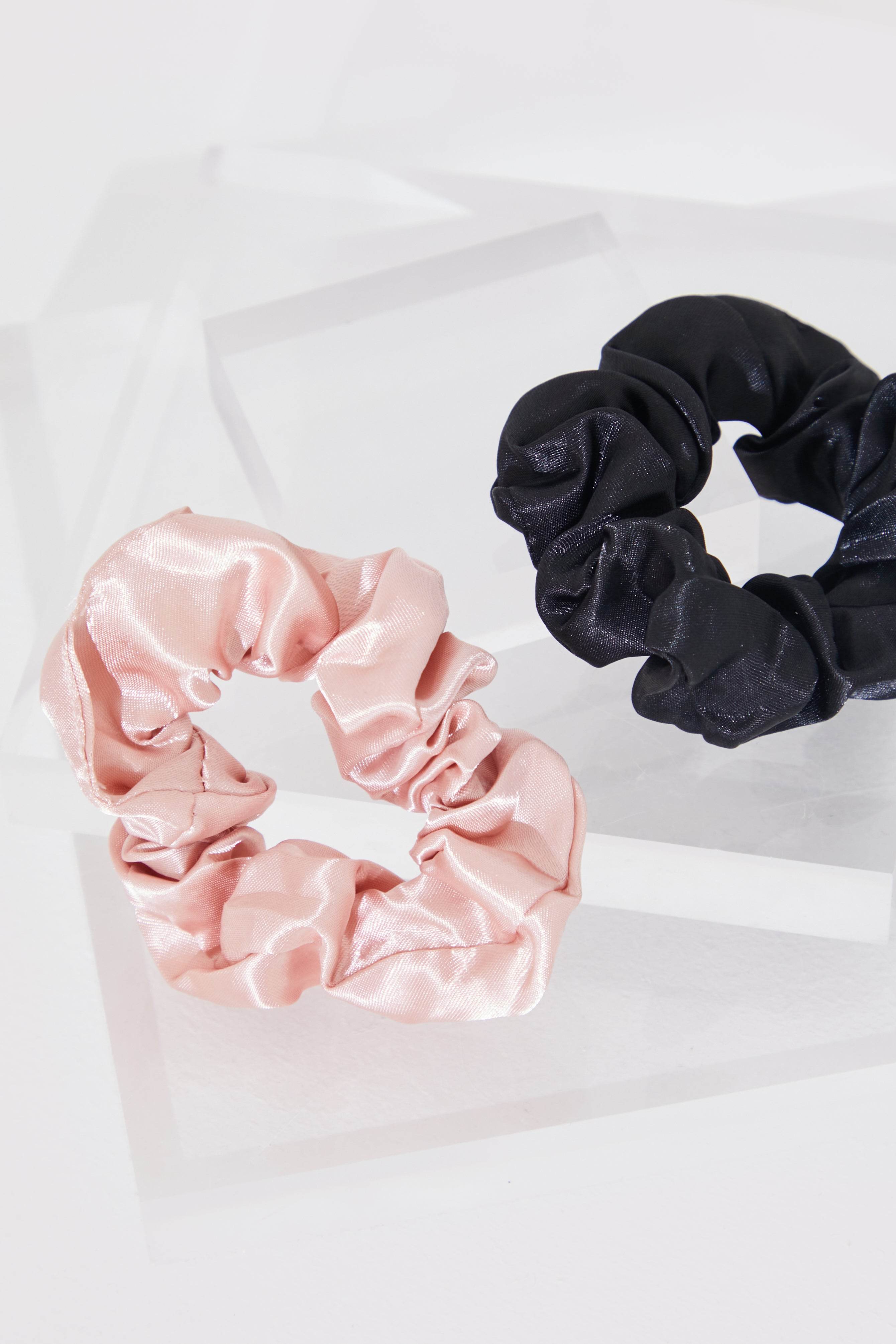 2Pk Satin Scrunchies - InTheStyle