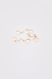 Gold 3 Pack Diamante Earrings