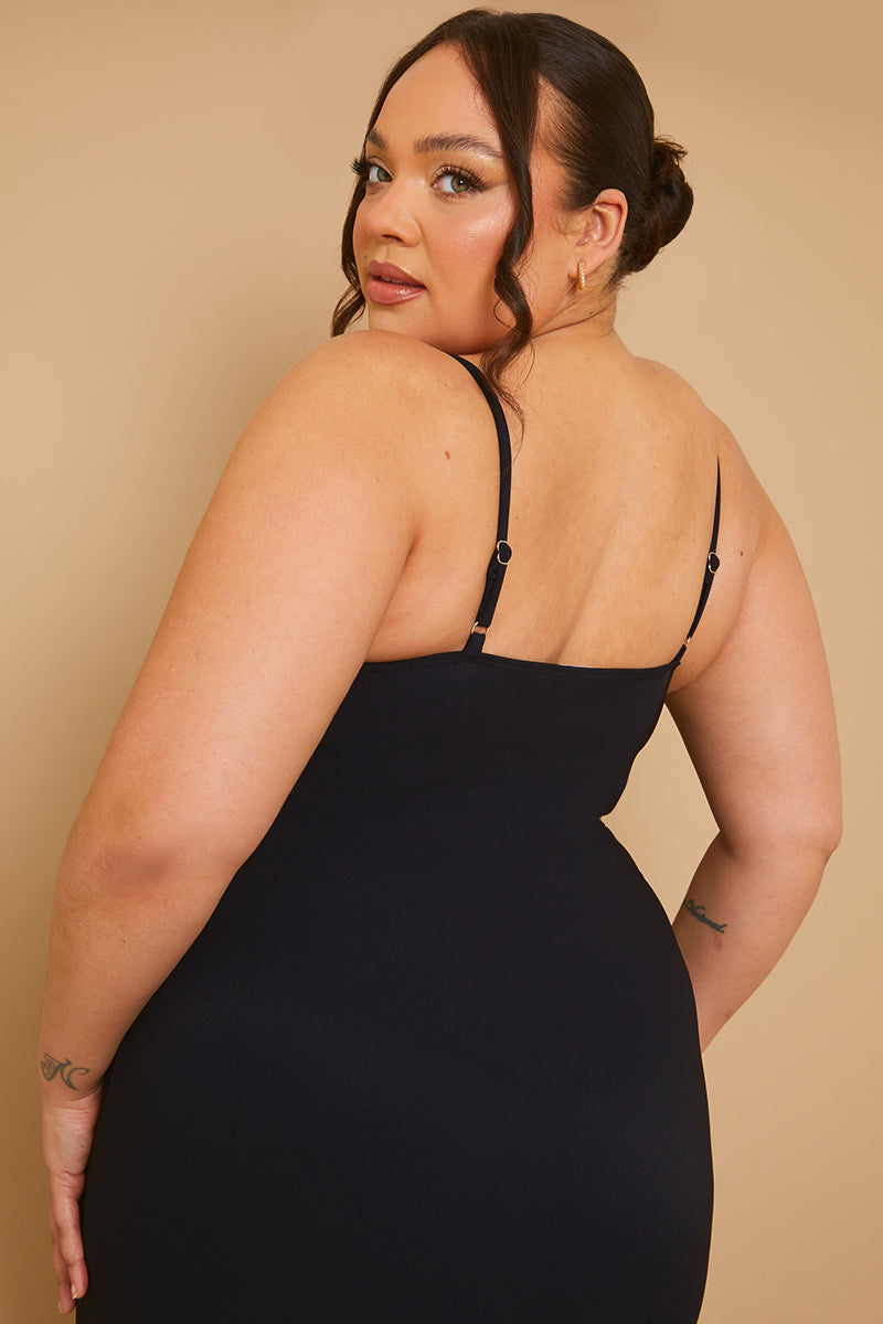 Ribbed Sculpt and Control Strappy Full Length Unitard