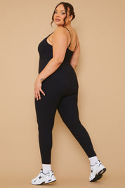 Ribbed Sculpt and Control Strappy Full Length Unitard