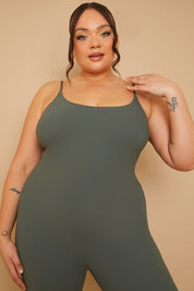 Ribbed Sculpt and Control Strappy Full Length Unitard