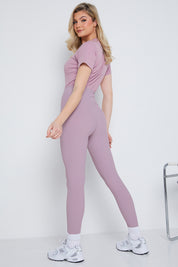 High Waisted Sculpting Ribbed Leggings