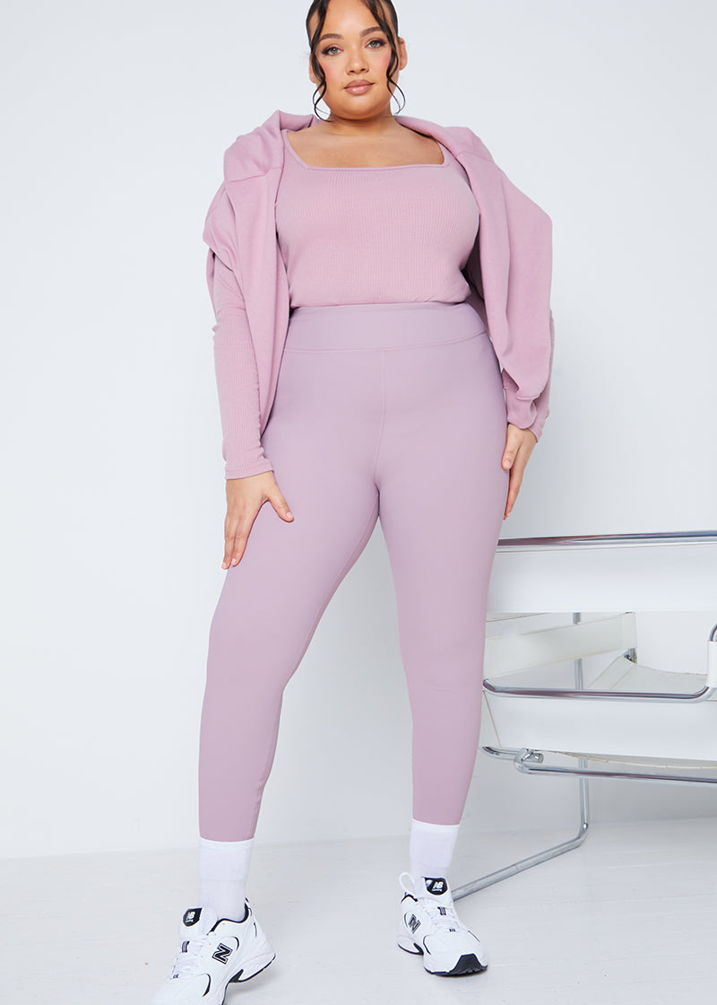 High Waisted Sculpting Ribbed Leggings