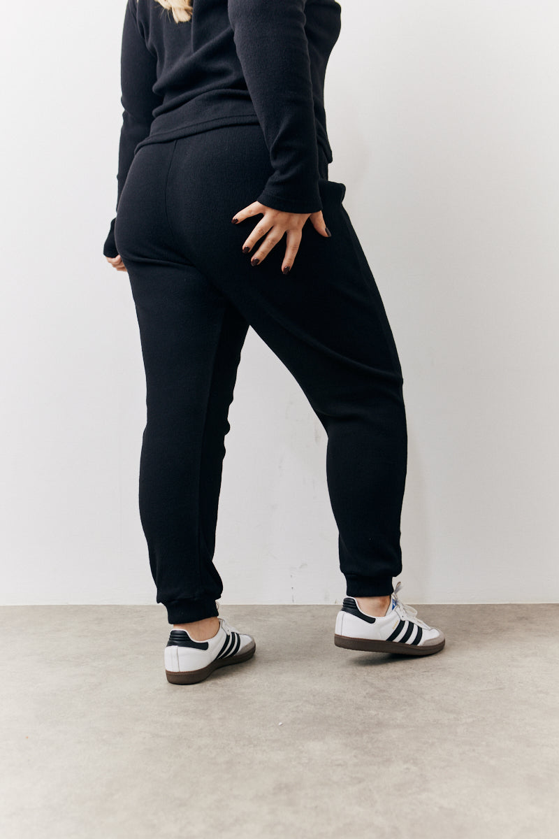 Brushed Rib Co Ord Slim Joggers