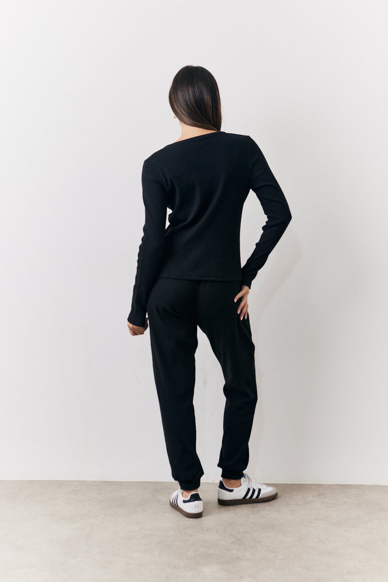 Brushed Rib Co Ord Slim Joggers